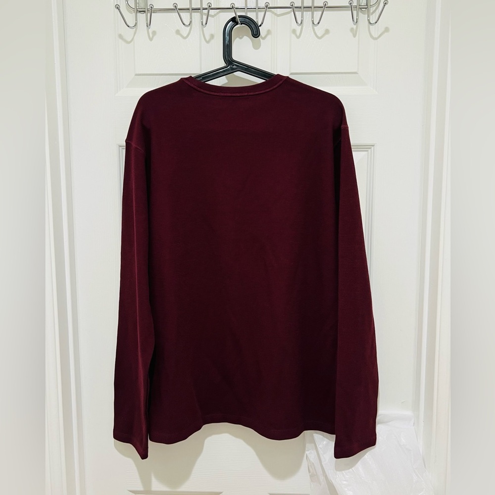 Banana Republic Men's L Waffle Top Crew Sweatshirt Textured Double Knit Shirt - Picture 3 of 4